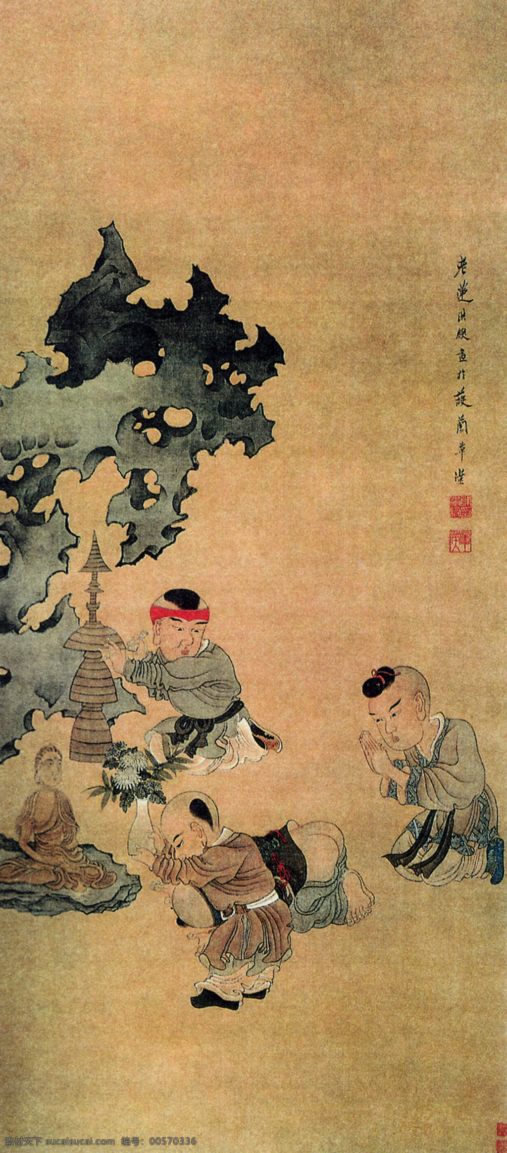 明 陈洪 绶 戏 佛图 传统 大师 花鸟画 绘画 绘画书法 名画 名家 名人 明清 人物画 山水画 书法 海外遗珍 中国 明四家 文化艺术 字画 印章