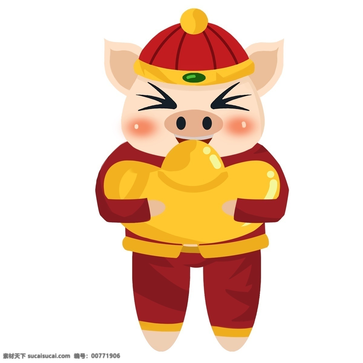 卡通 可爱 手绘 小 猪 新春 卡通动物 喜庆 吉祥 吉祥物 猪年 2019年 可爱小猪拜年 可爱动物 放鞭炮