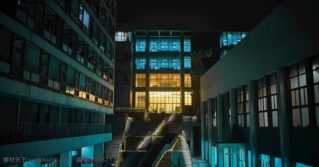 南京艺术学院 图书馆 南艺 大学 建筑 夜景 科幻 对比 悬疑 建筑园林 建筑摄影