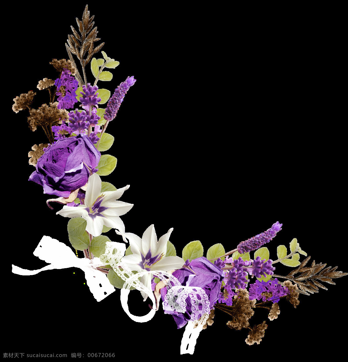 手绘 彩绘 花卉 植物 透明 紫色 玫瑰 百合 花藤 透明素材 免扣素材 装饰图片