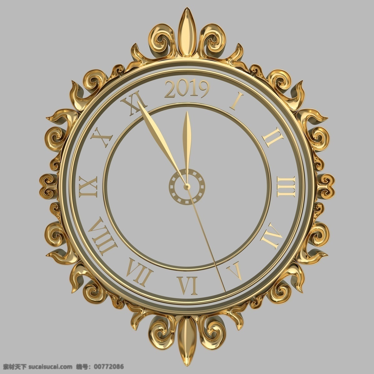 金色时钟 时钟正面 立体时钟 3d时钟 金色立体时钟 挂钟 高档时钟 欧式时钟 图标标签标志 生活百科 生活用品