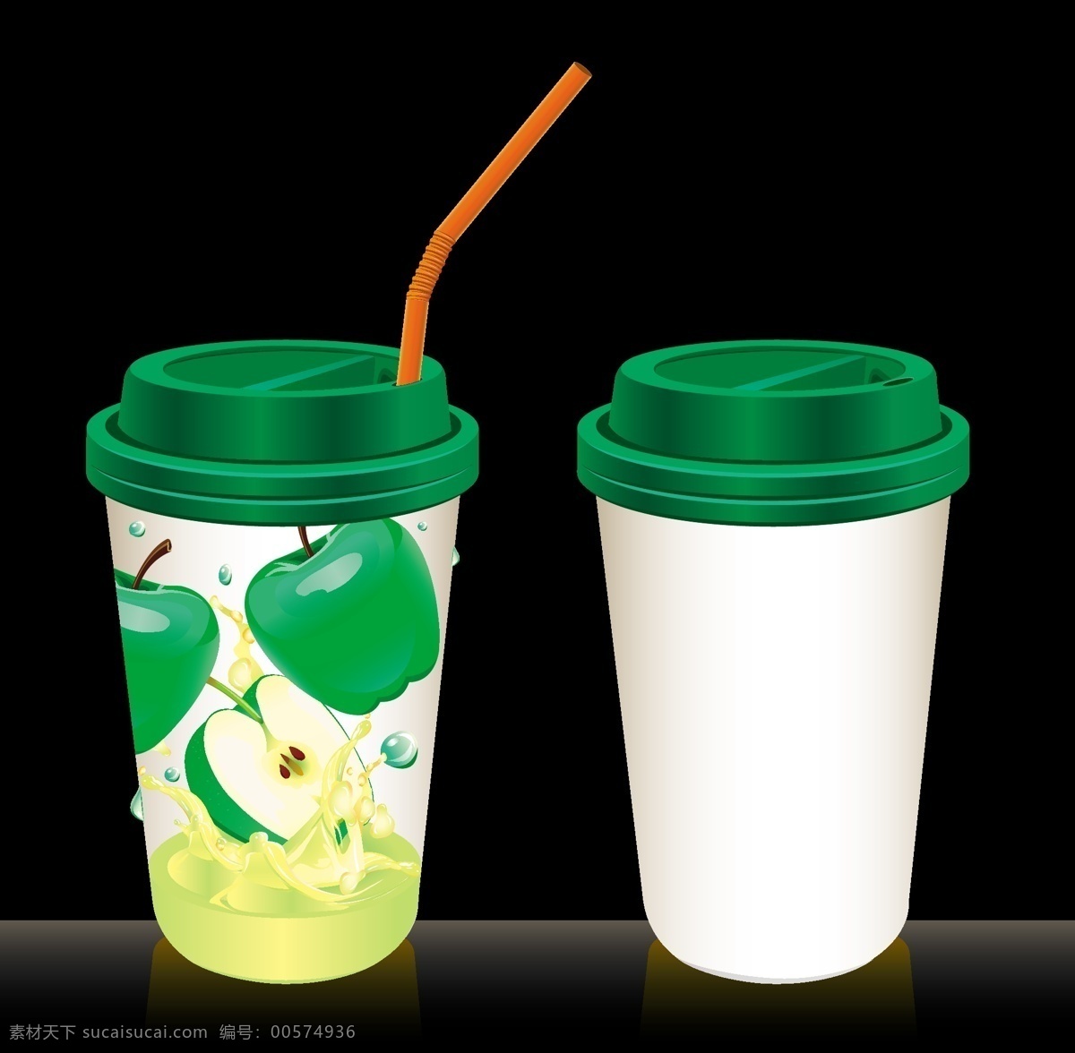 包装设计 果汁包装 青苹果 青苹果图片 塑料杯 矢量 模板下载 果汁包裝 包裝 果汁天然水果