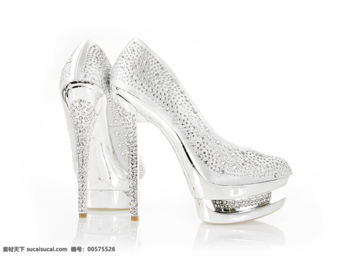 白色 水晶 高跟鞋 女鞋 女性鞋子 鞋子摄影 水晶鞋 珠宝服饰 生活百科