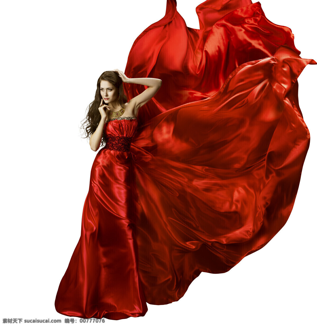 红绸飘逸美女 红绸 飘逸 美女 裙子 丝绸 舞蹈 女人 人物图库 职业人物