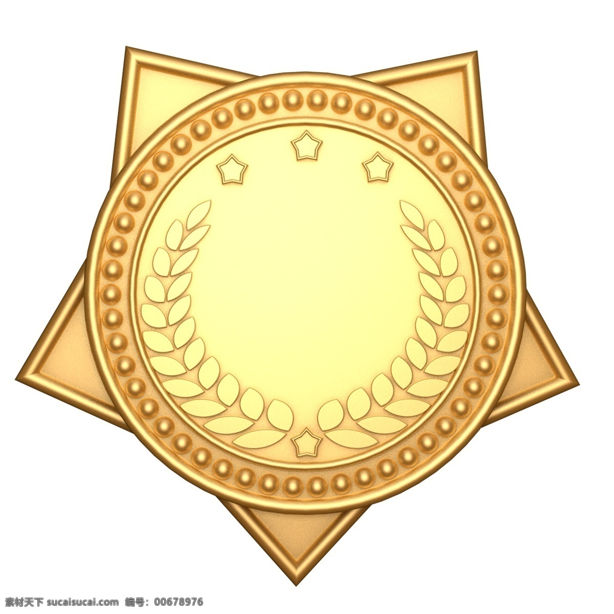 一枚奖章 金色 奖章 太阳形奖章 表彰 金色的奖章