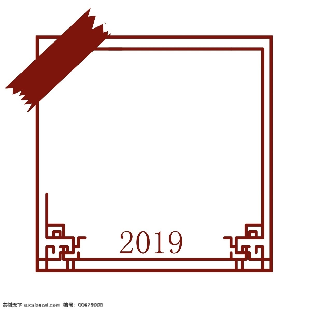 新年 方形 装饰 边框 插画 深红 2019 新年方形边框 方形装饰边框 深红边框 喜庆