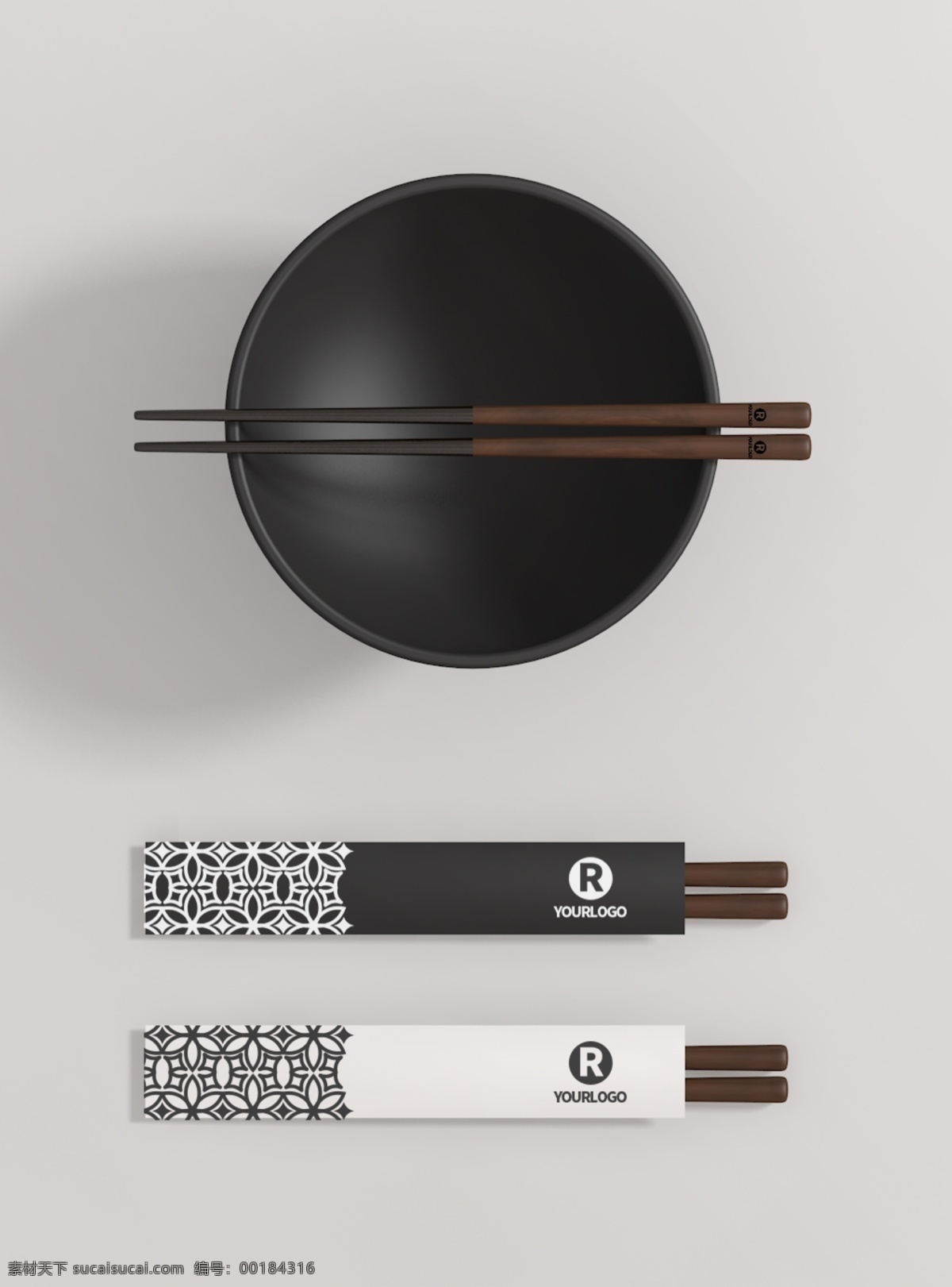 原创 模型 碗 筷子 餐饮 样机 包装 mockup 智能图层 袋子 包装样机