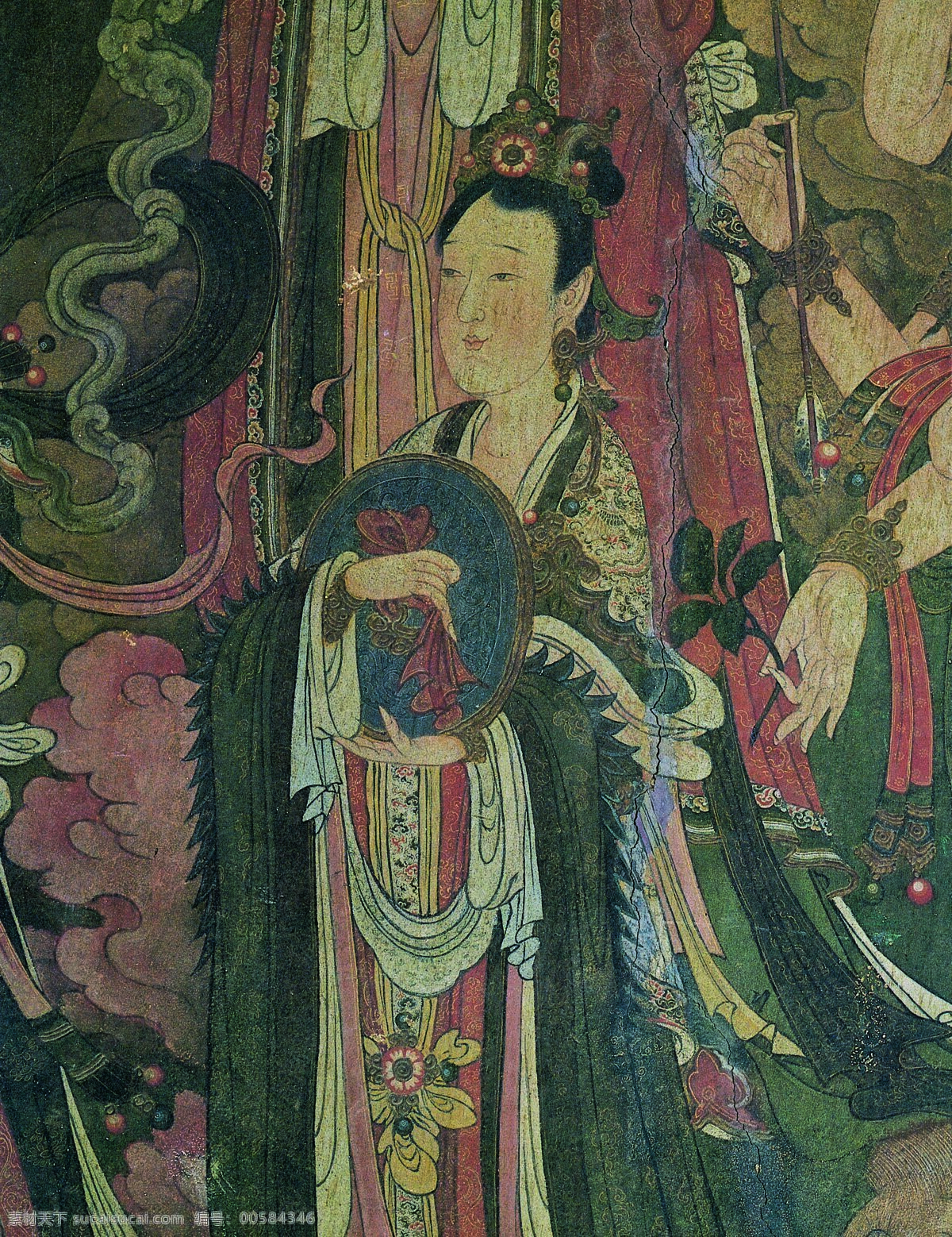 法海 寺 壁画 天女 45天女 设计素材 中国古典 壁画世界 书画美术 灰色