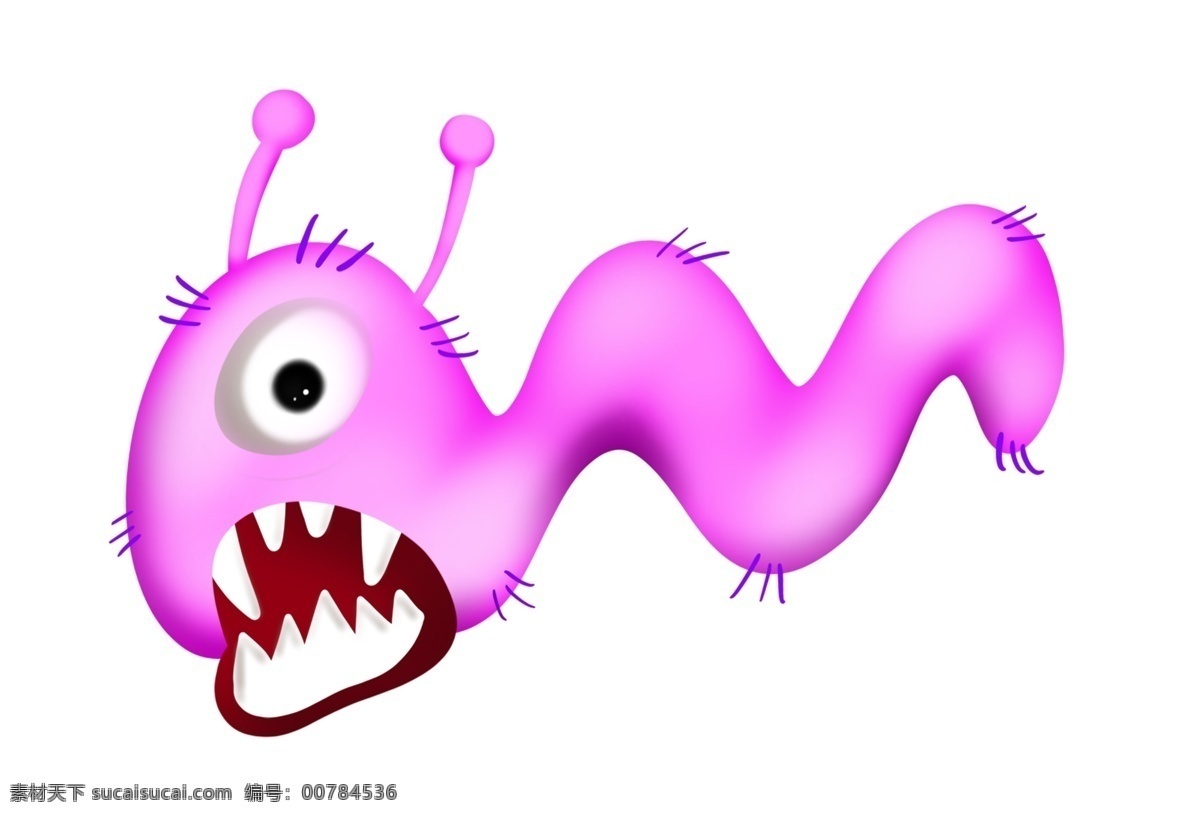 紫色 细菌 卡通 插画 紫色的细菌 卡通插画 细菌插画 病菌 细胞膜 细胞质 核糖体 单细胞生物