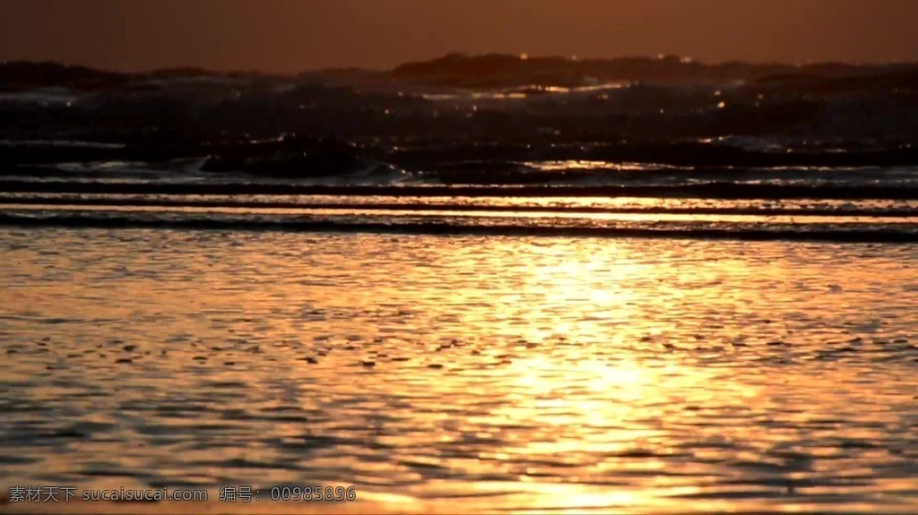 视频背景 实拍视频 视频 视频素材 视频模版 夕阳 海岸视频素材 海面波纹