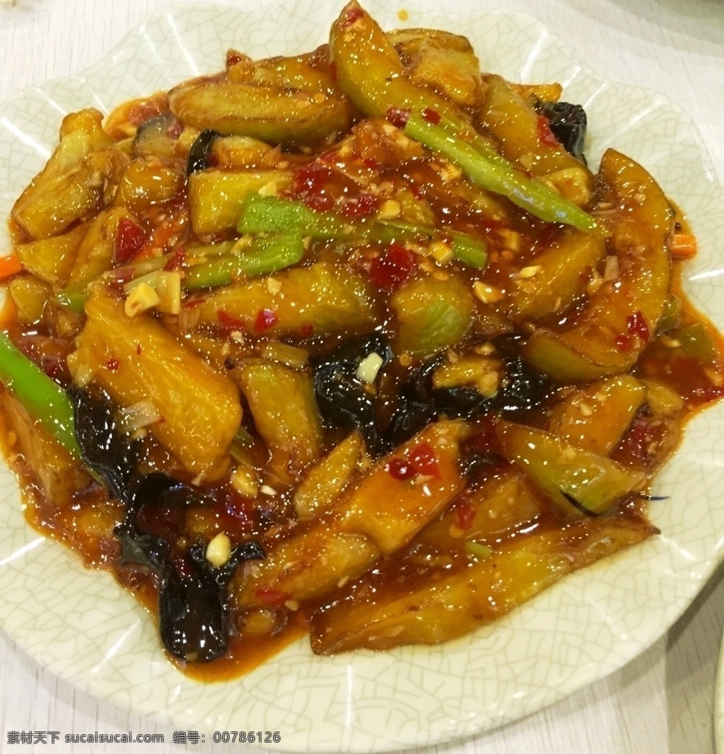 鱼香茄子 中餐 茄子 切条 鱼香 川湘菜 餐饮美食 传统美食