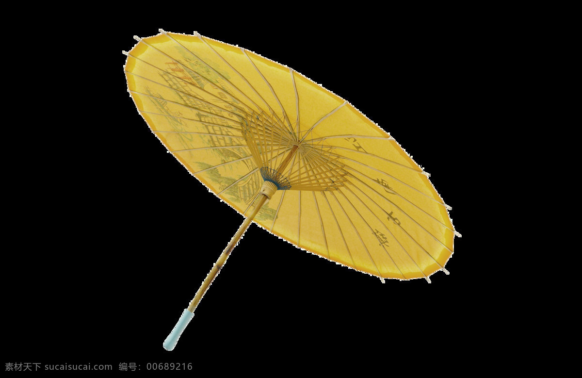油纸伞png 木头 伞 支架 黄色 油纸伞