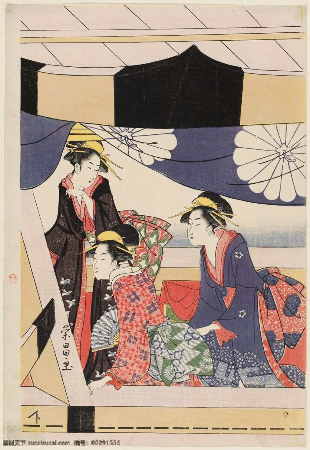 浮世绘 日本 京都 江户 和服 文化艺术 传统文化