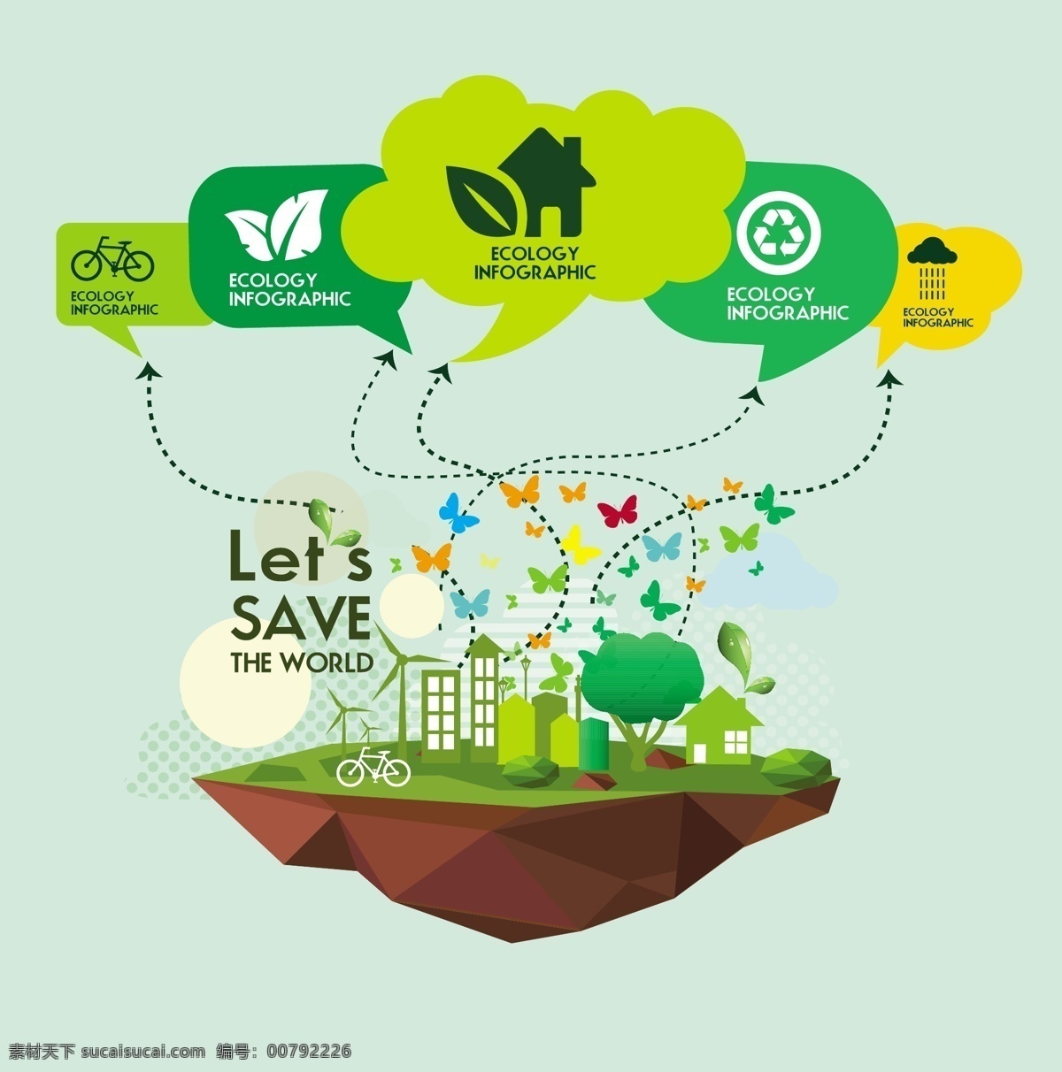 生态信息 环保 创意设计 eco 绿色 绿叶 循环 能源 节能 低碳 生态 回收 环保标志 ppt素材 底纹背景 商务金融 商业插画