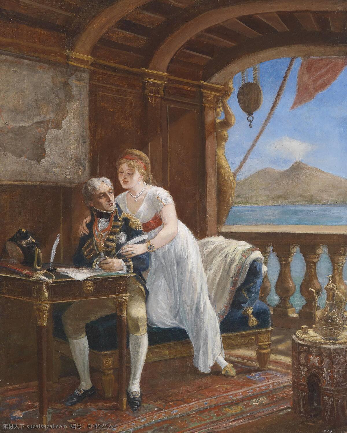 夫妇 绘画书法 文化艺术 意大利 油画 尼尔逊 海军 上将 夫人 世纪 下半叶 那不勒斯 悠闲的生活 19世纪油画 汉密尔顿 装饰素材