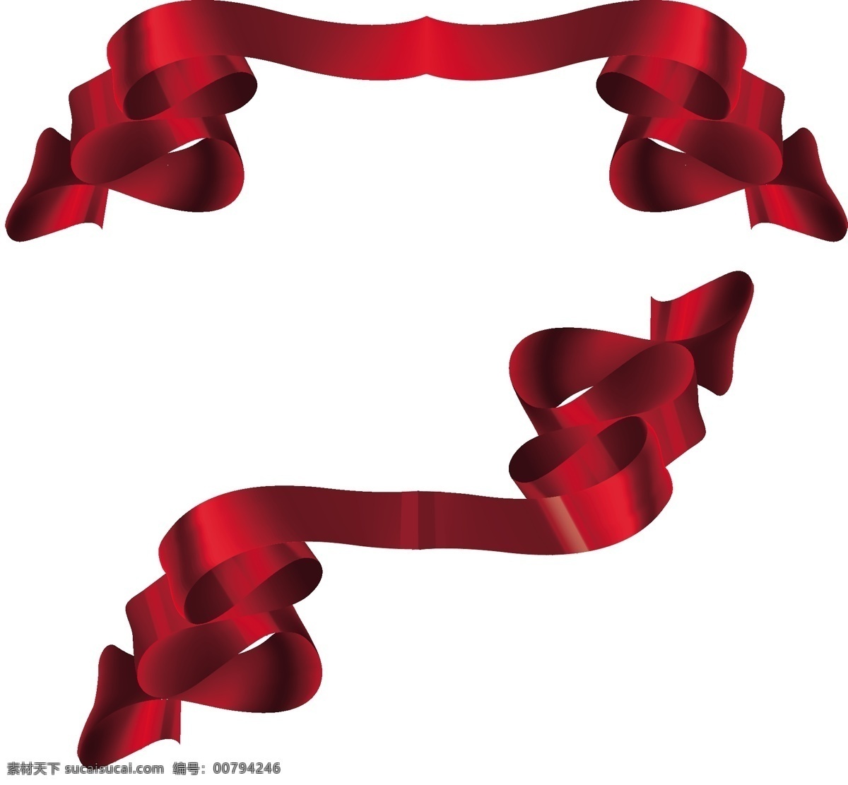 红色 弯曲 丝带 元素 红色丝带 矢量丝带 弯曲丝带 创意丝带 矢量元素 装饰元素 矢量图 矢量 丝带装饰 丝带元素