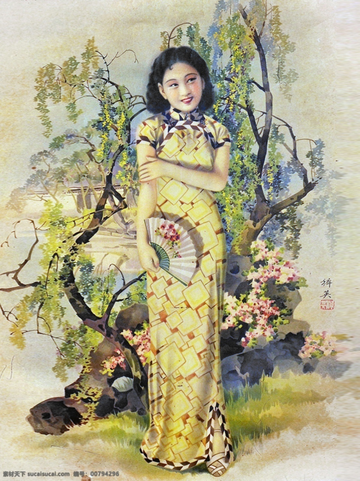 装饰画老上海 图 装饰画 老上海 女人 人物图库 女性妇女