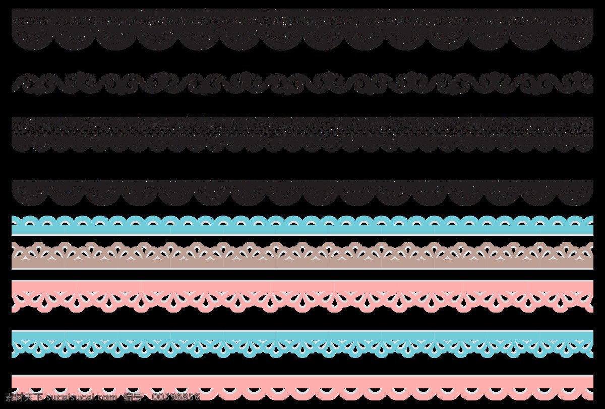 蕾丝花边 花的 花 配饰 分隔线 分割线 卡通设计