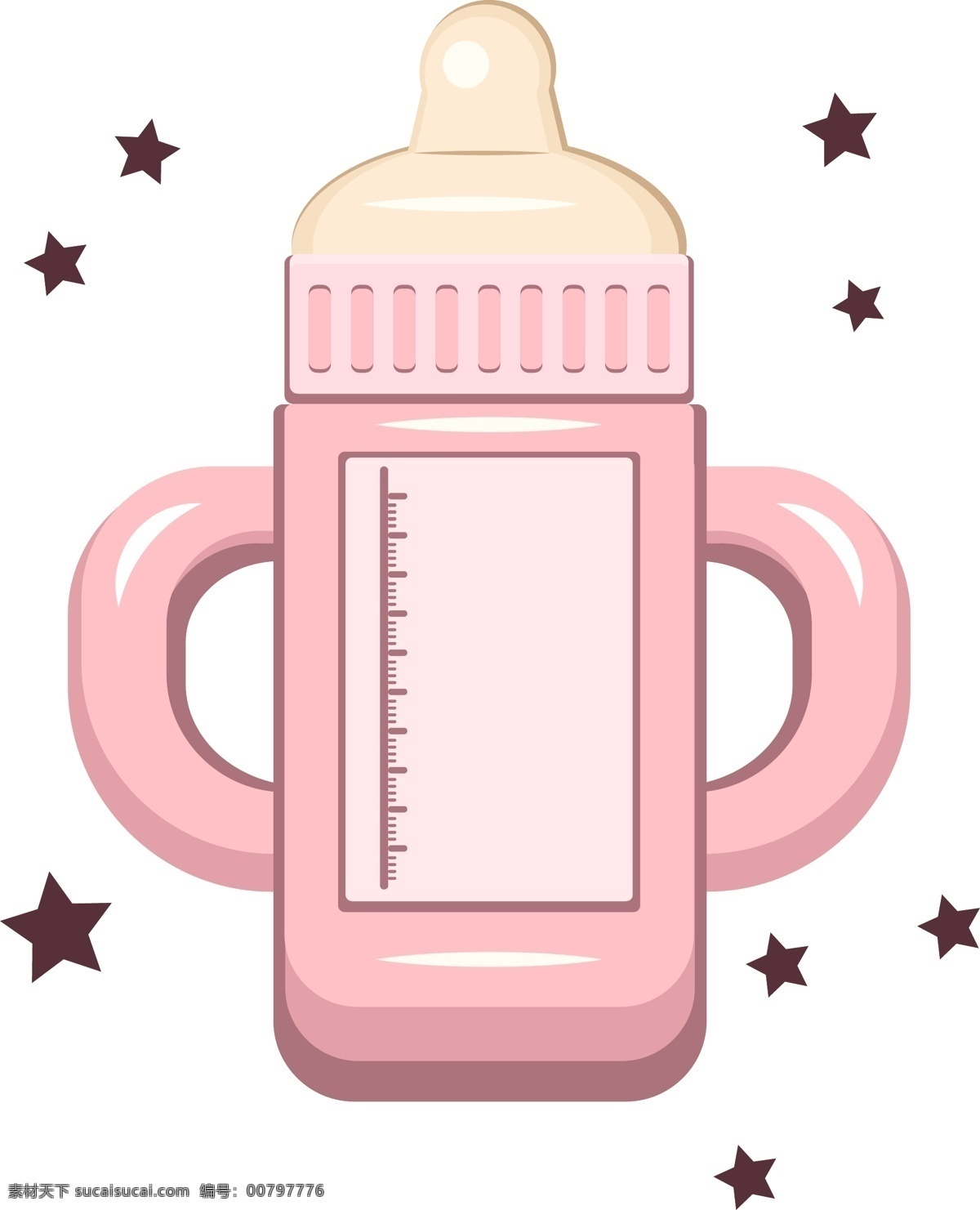 生活用品 婴儿用品 奶瓶 设计元素 粉色 可爱