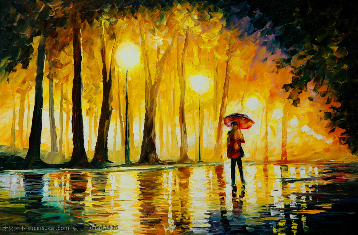 风景 风景画 挂画 绘画 绘画书法 景色 路灯 欧美油画 油画 公园 夜 雨 设计素材 模板下载 公园夜雨 油画风景 艺术 油画艺术 夜雨 雨景 油画雨景 公园雨景 雨中漫步 树林 西方油画 油画作品 文化艺术 装饰素材