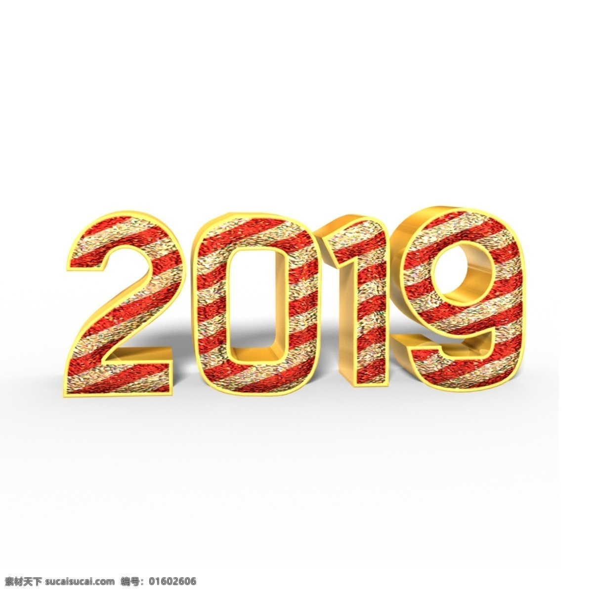金色 2019 艺术 字 带 豪华 新年 一年的猪 倒数 红色