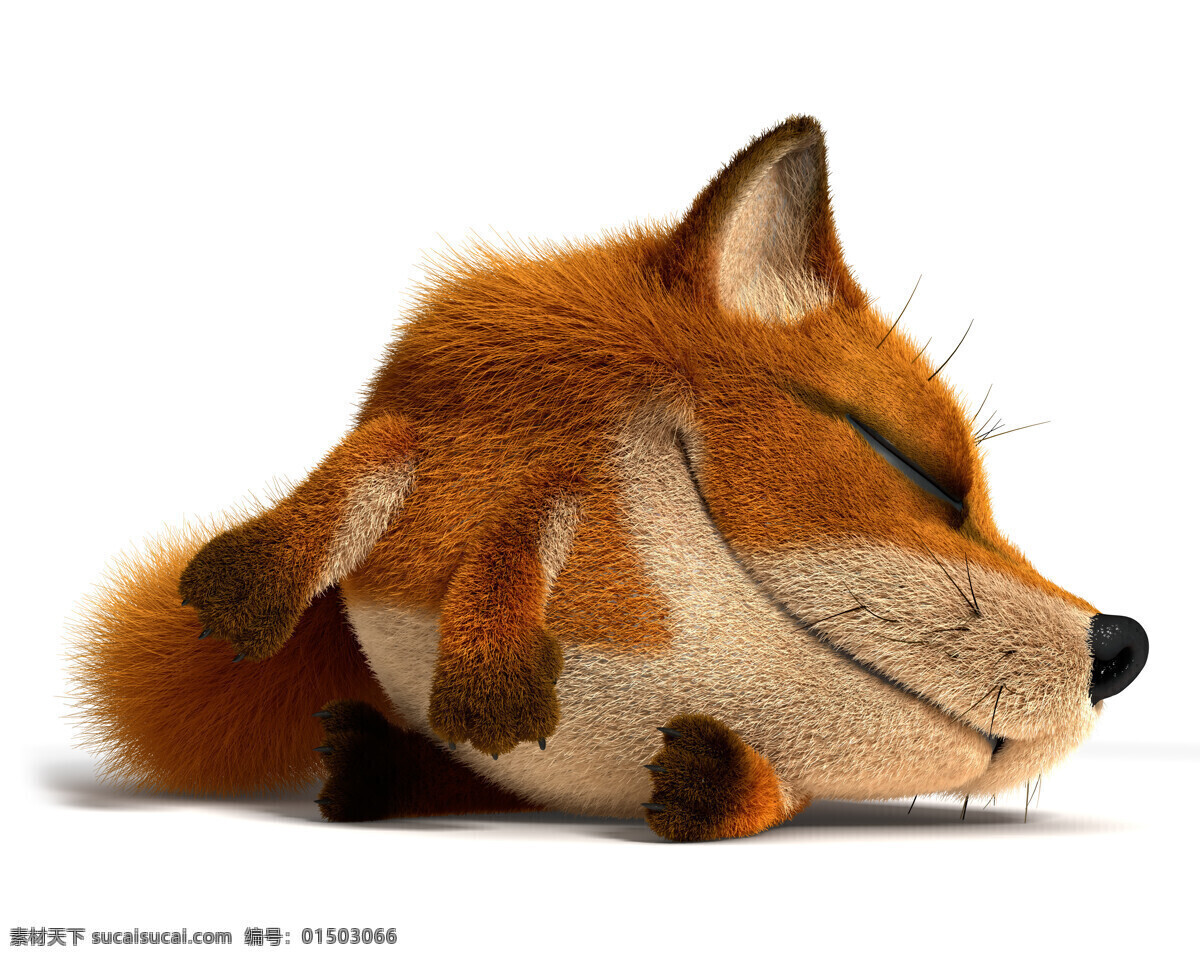睡觉 狐狸 卡通狐狸 卡通动物 抽象动物 创意动物 生物世界
