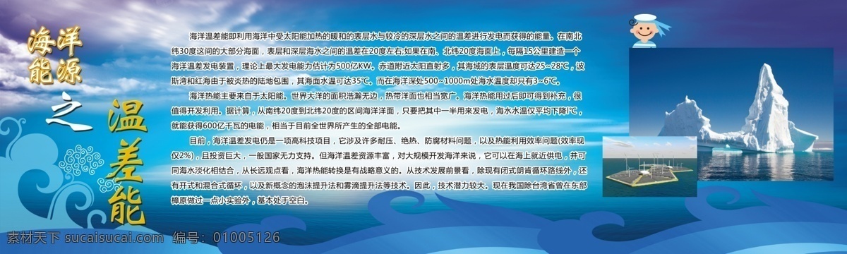 海洋 展板 温差 海洋文化 校园文化 温差能 蓝色展板 海洋花纹 小学展板 海洋能量 展板模板