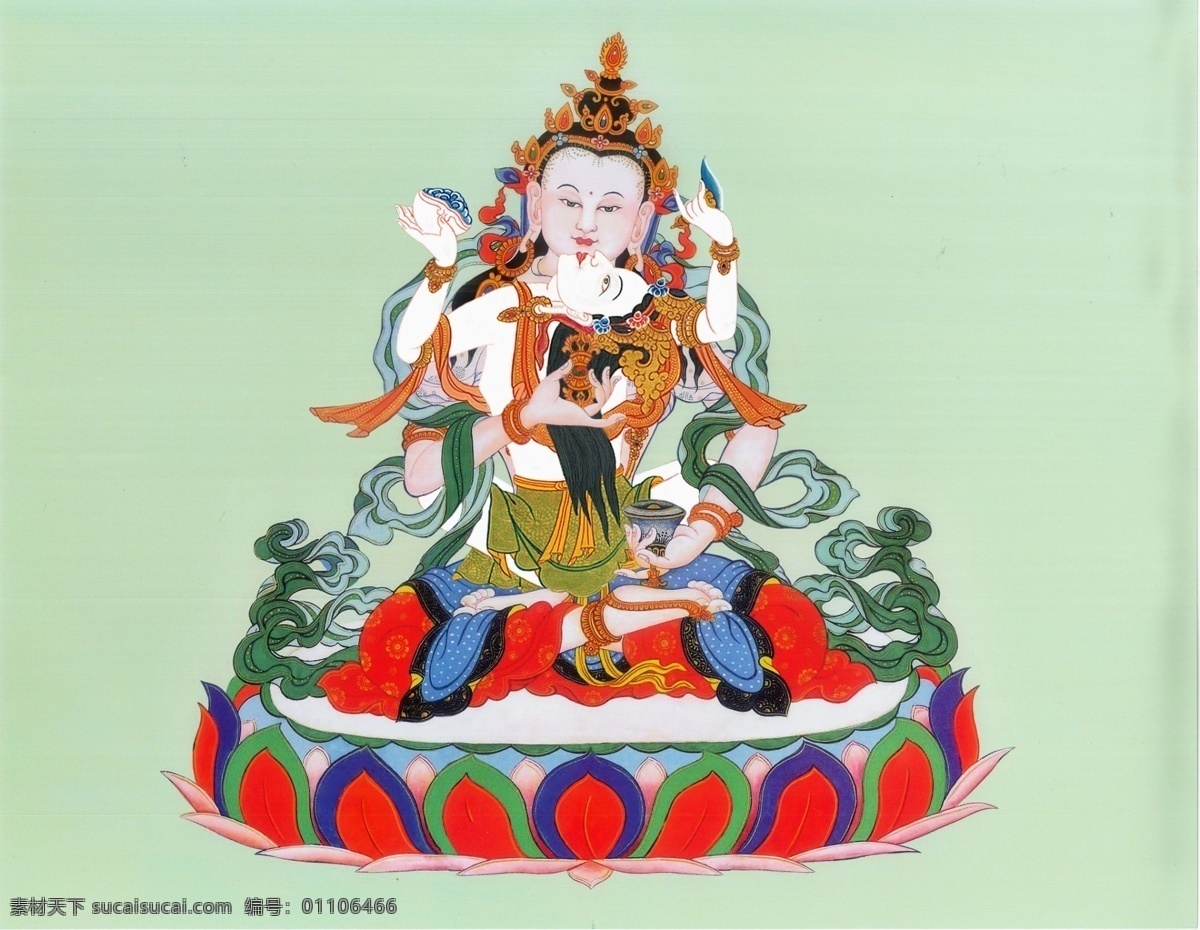 金刚 萨 埵 双 身 300 像素 金刚萨埵 双身像 300像素 高清 宗教 唐卡 文化艺术 宗教信仰
