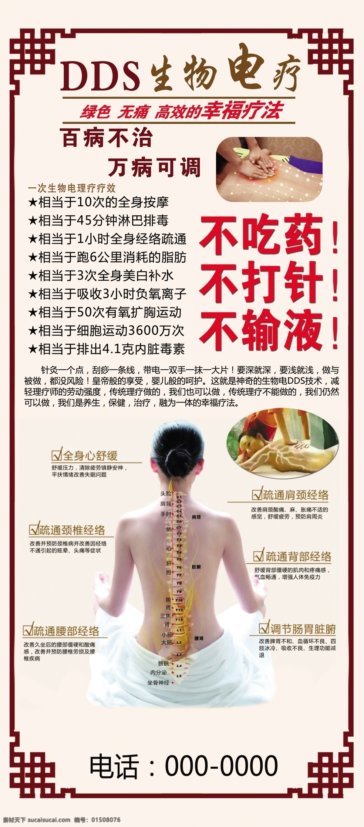 dds 生物 电疗 理疗展架 身体经络 养生 古典边框 养生电疗 分层