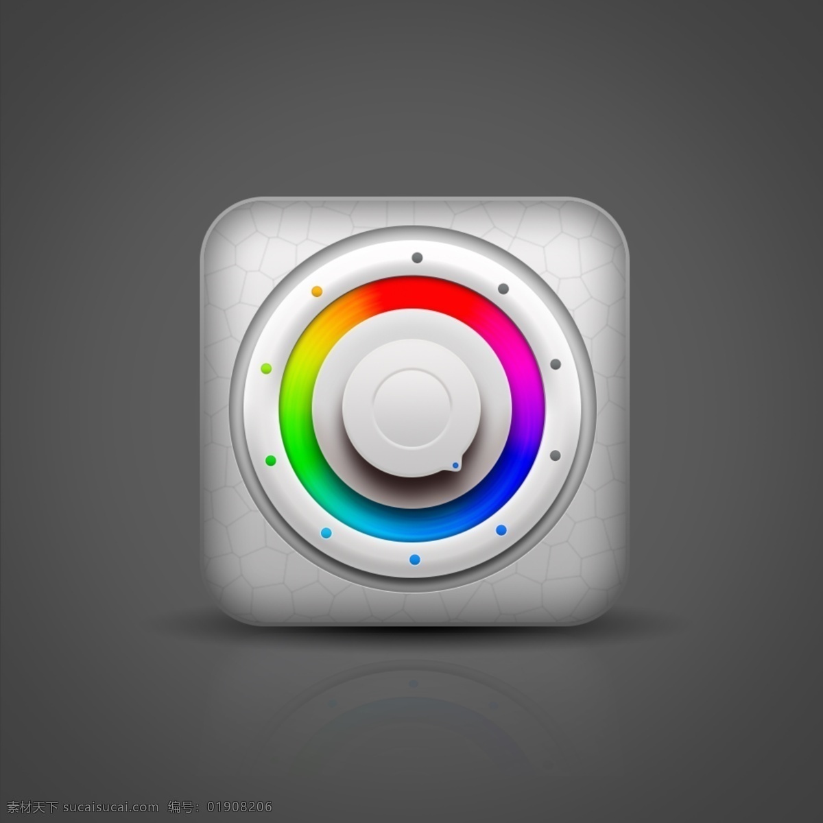 旋转按钮 icon 图标 拟物图标