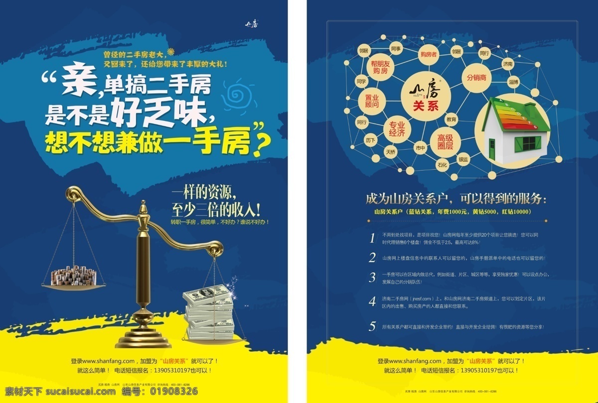 别墅广告 大气 地产 地产广告 地产展板 房地产 房地产展板 二手房海报 房地产海报 单页 蓝色 蓝色背景 简洁 棕色 好看的