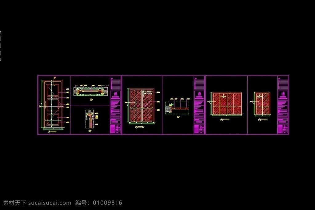 欧式门 门 施工图 详图 欧式 线条 花格 施工图纸 cad设计图 源文件 dwg