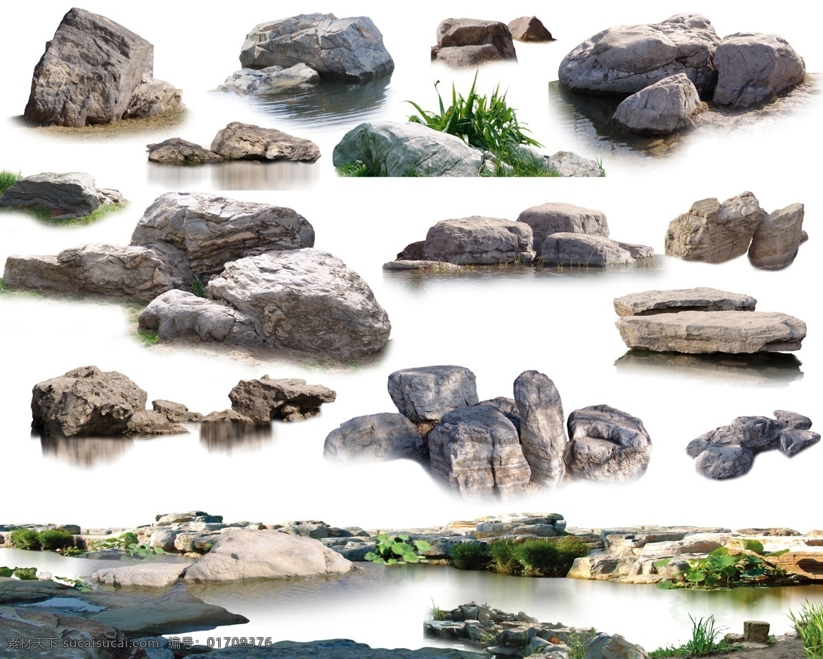石头 抠图 景观小品 配景石 绿化 ps分层 配景小品系列 环境设计 景观设计
