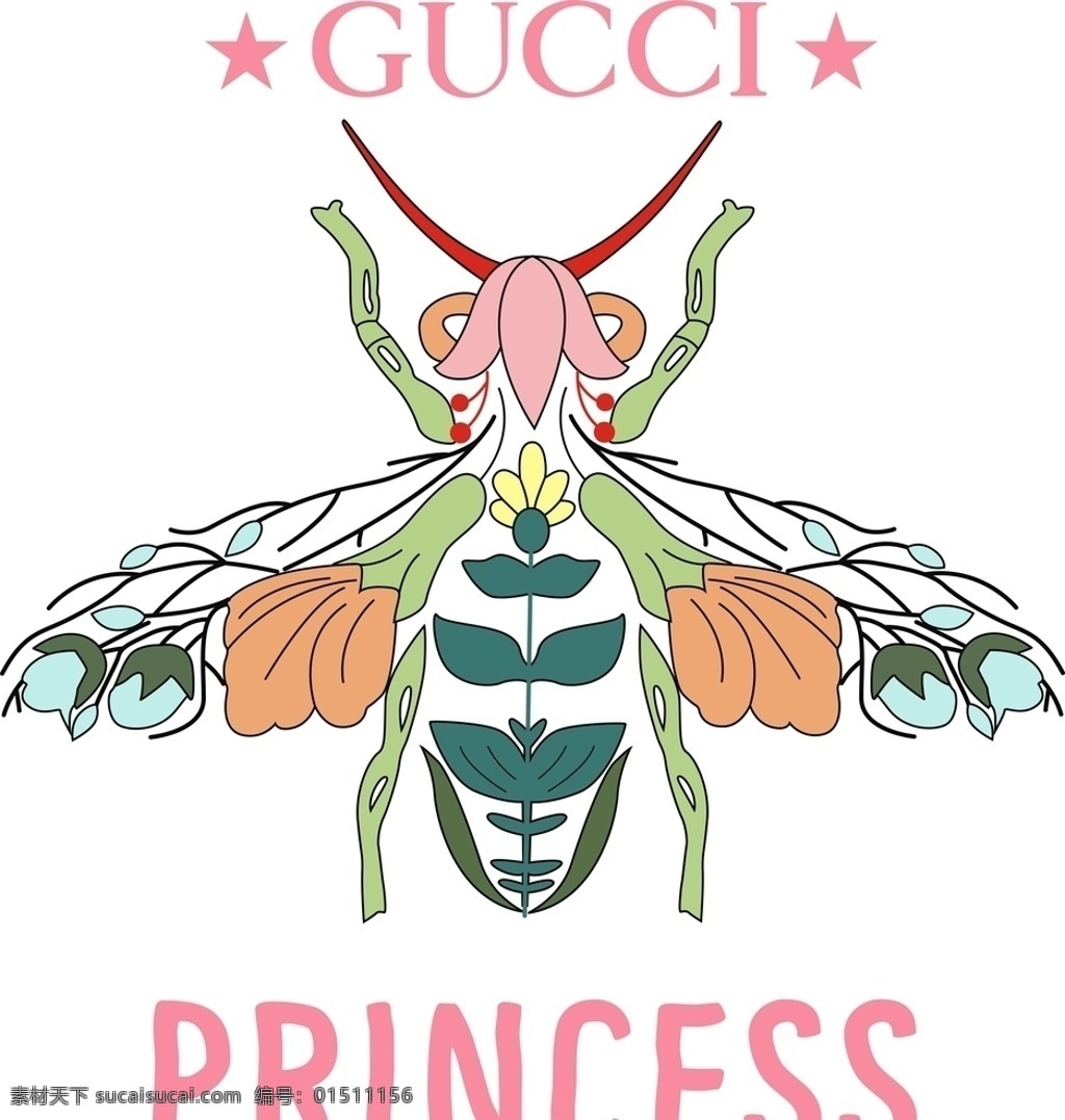 gucci 图案 奢侈品胸花 胸花 昆虫图案 卡通昆虫 潮牌图案 动漫动画