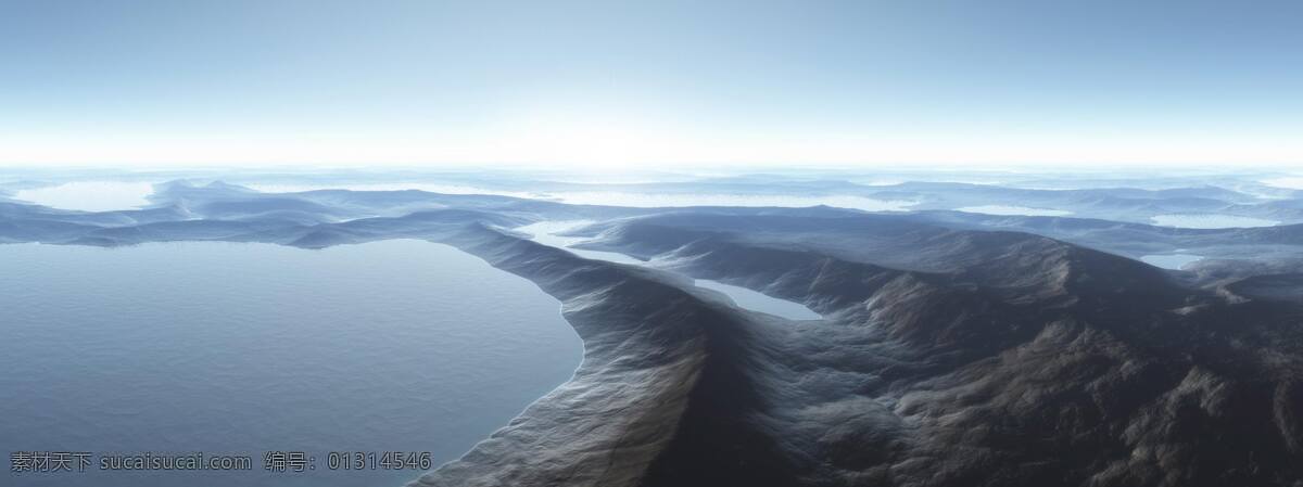 自然风光 cg 地平线 风光 幻想 蓝色 梦幻 奇观 山川 外星 玄幻 雪山 壮观 异域 地表 浩瀚 矢量图 其他矢量图