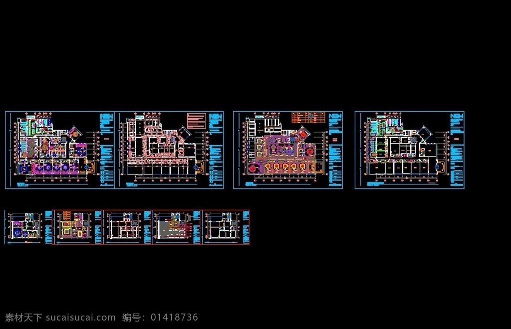 湘鄂 情 拉萨 店 施工 平面图 施工平面图 餐馆 cad方案图 源文件 cad