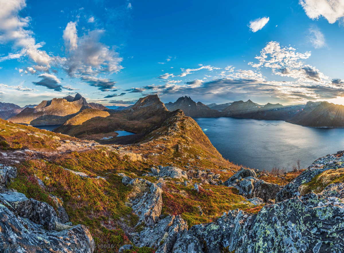 挪威 山湖 泊 天空 山 湖泊 云朵 大自然 自然风景 蓝天 白云 自然景观