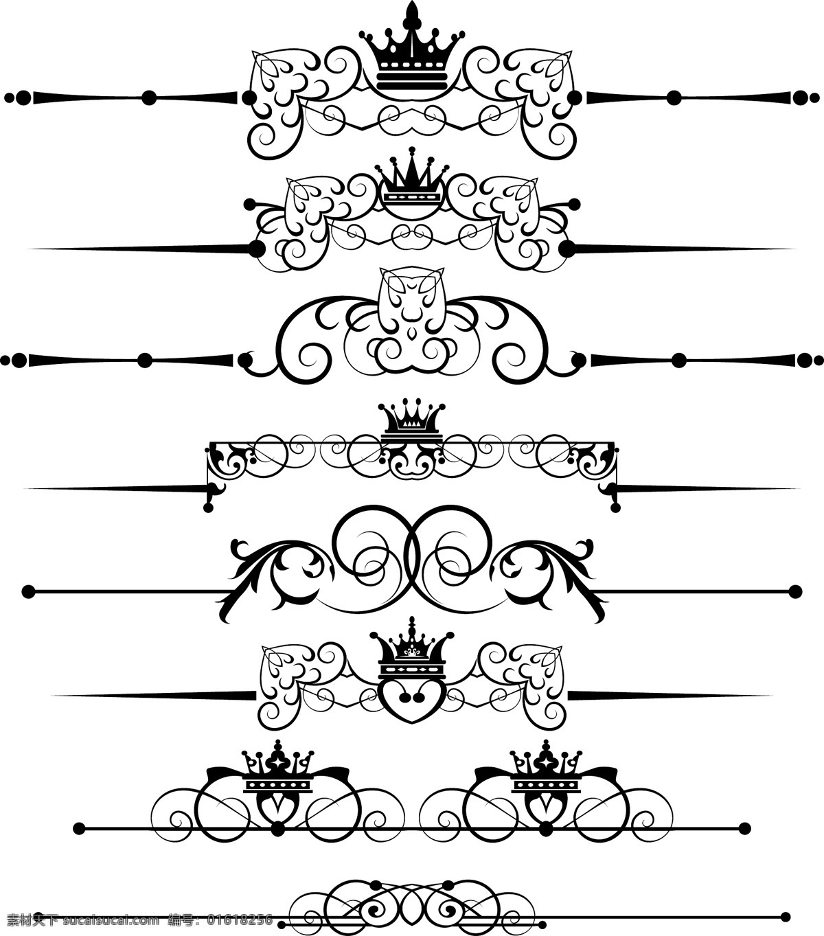 欧式花纹 分割线 花纹 花边 边框 皇冠 王冠 文本框 装饰花纹 古典花纹 复古 植物花纹 建筑花纹 手绘花纹 传统花纹 时尚花纹 矢量 底纹边框 花边花纹 白色