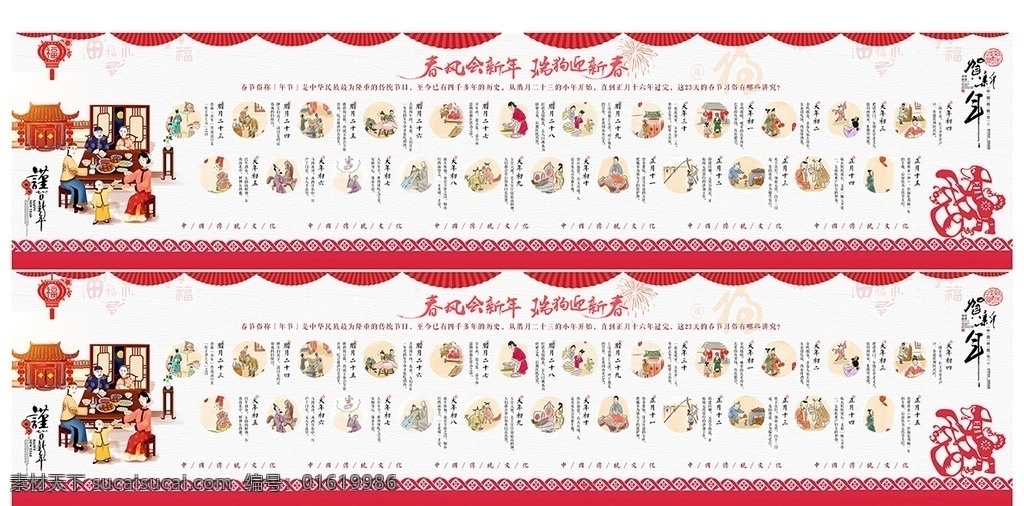 2018 春节习俗 展板 春节 习俗 狗年 年味道 广告 分层