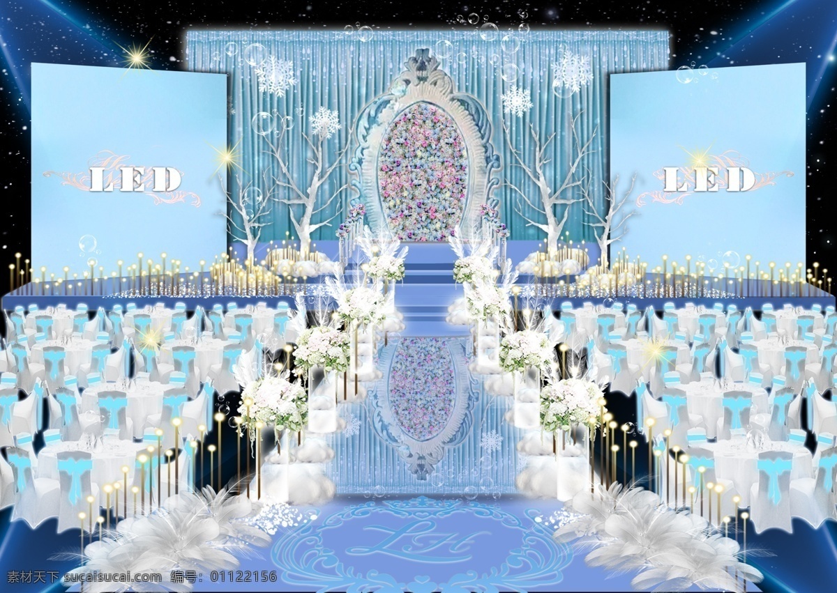 蓝色 冰雪 婚礼 效果图 蓝色婚礼 冰雪婚礼 主题婚礼 婚礼设计 婚礼效果图