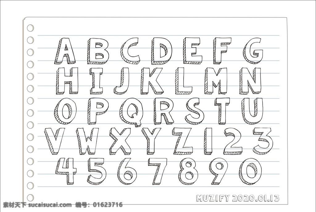 手绘 立体 英文 字母 立体字母 26个英文 字体设计 设计素材 文化艺术 绘画书法