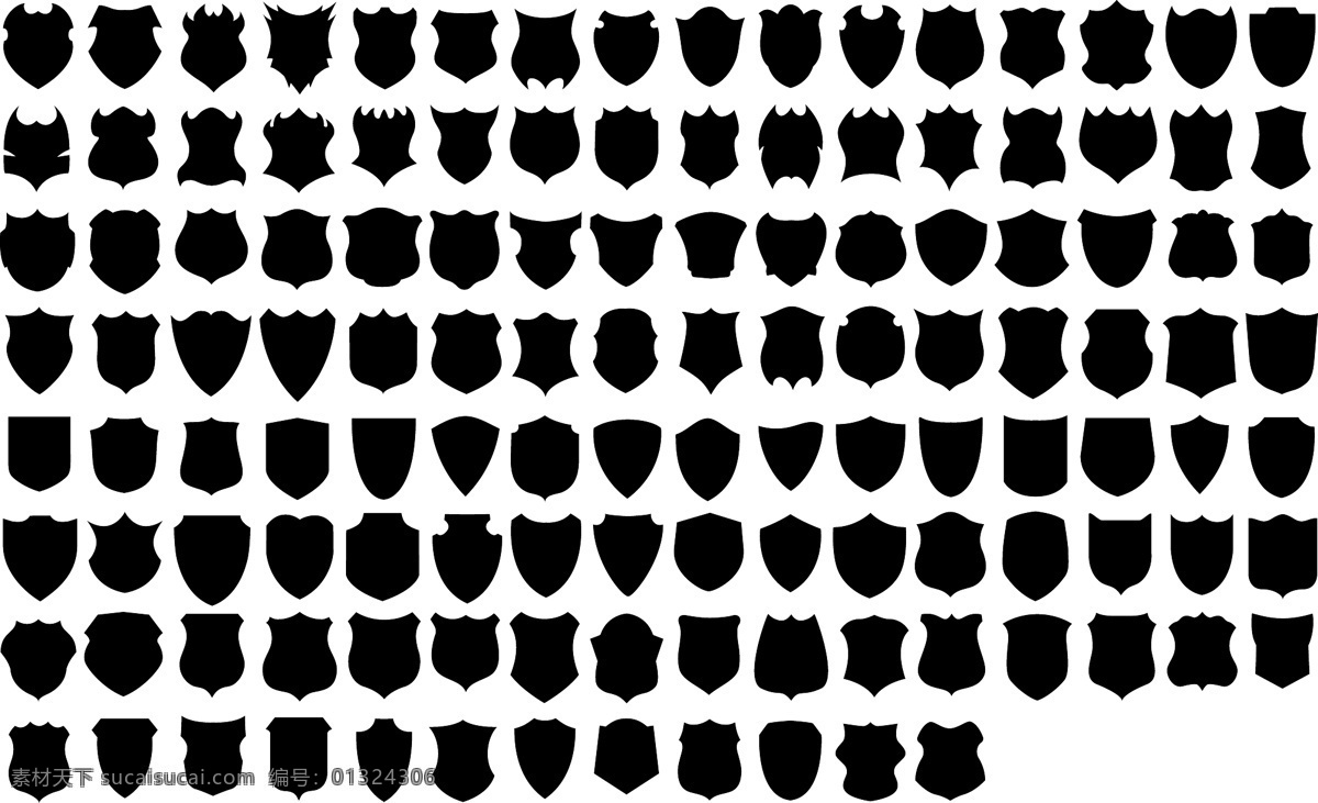 黑色 白色 元素 矢量 盾 矢量素材 形状 1系列 矢量图 其他矢量图