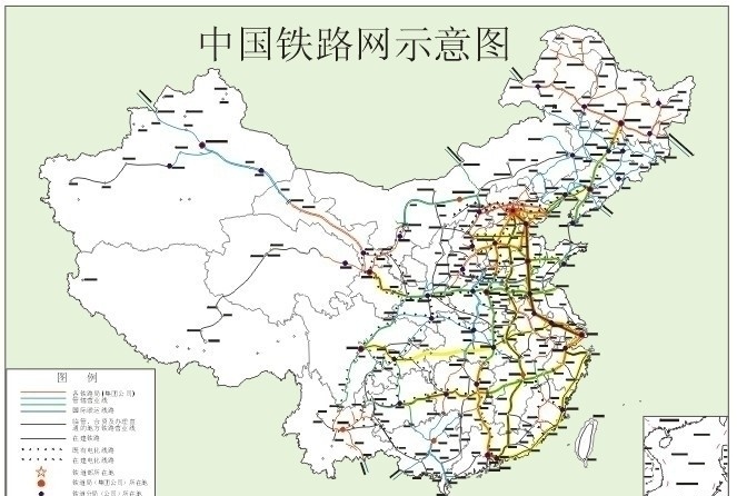 中国 铁路 分布图 矢量素材 其他矢量 矢量