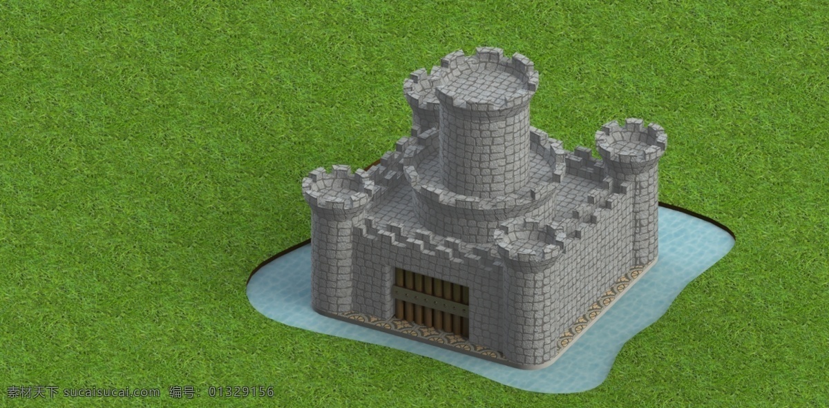 卡斯蒂 略 城堡 卡斯蒂略 中世纪的城堡 3d模型素材 3d打印模型