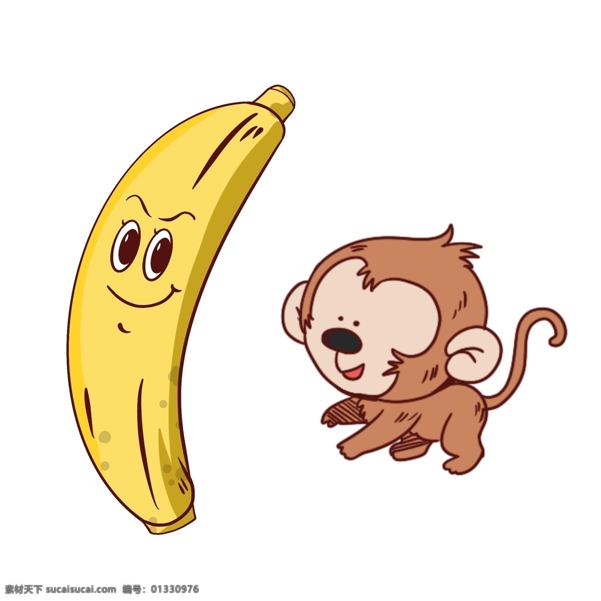 卡通香蕉 香蕉 简笔 手绘 夏季 手绘卡通素材 水彩 健康 水果 美味 彩绘 卡通设计