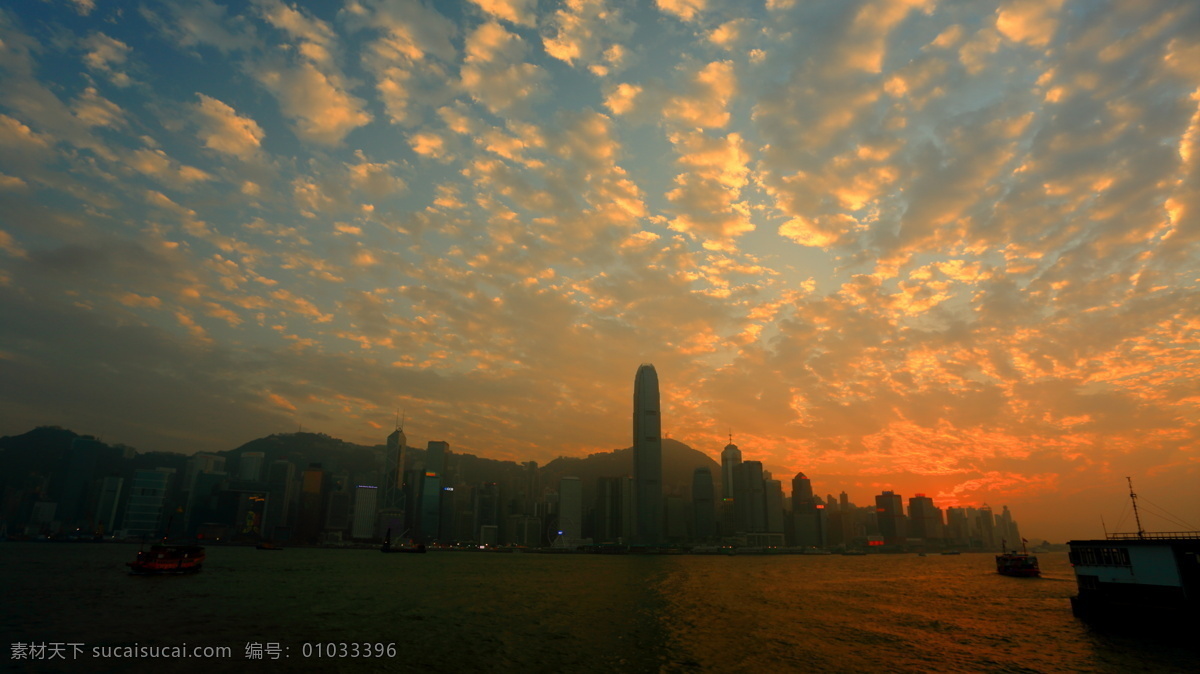 香港 维多利亚港 日落 风景