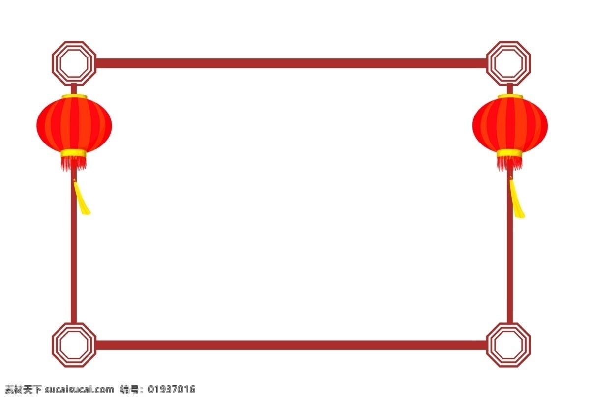 红色 灯笼 边框 插画 手绘灯笼边框 卡通灯笼边框 中国 风 漂亮 灯笼边框插画