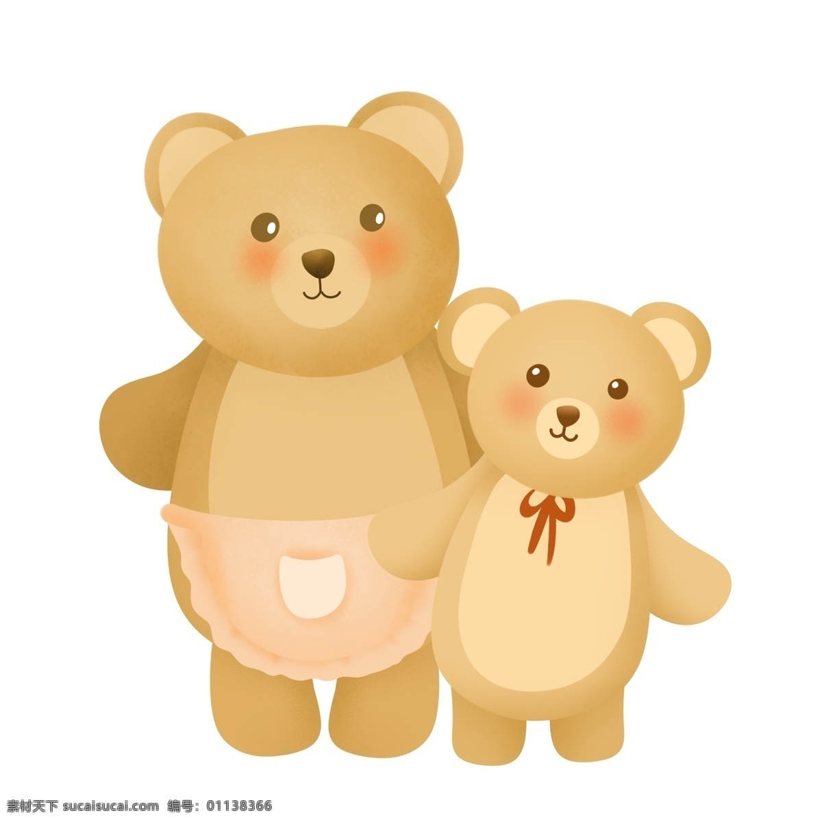 小熊母子 母亲节 小熊 围裙 妈妈 母子