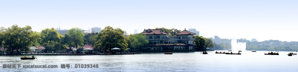 旅游景区素材 湖水 树林 建筑 房子 自然风光 景观 景区 休闲 旅游 自然风景 自然景观 白色