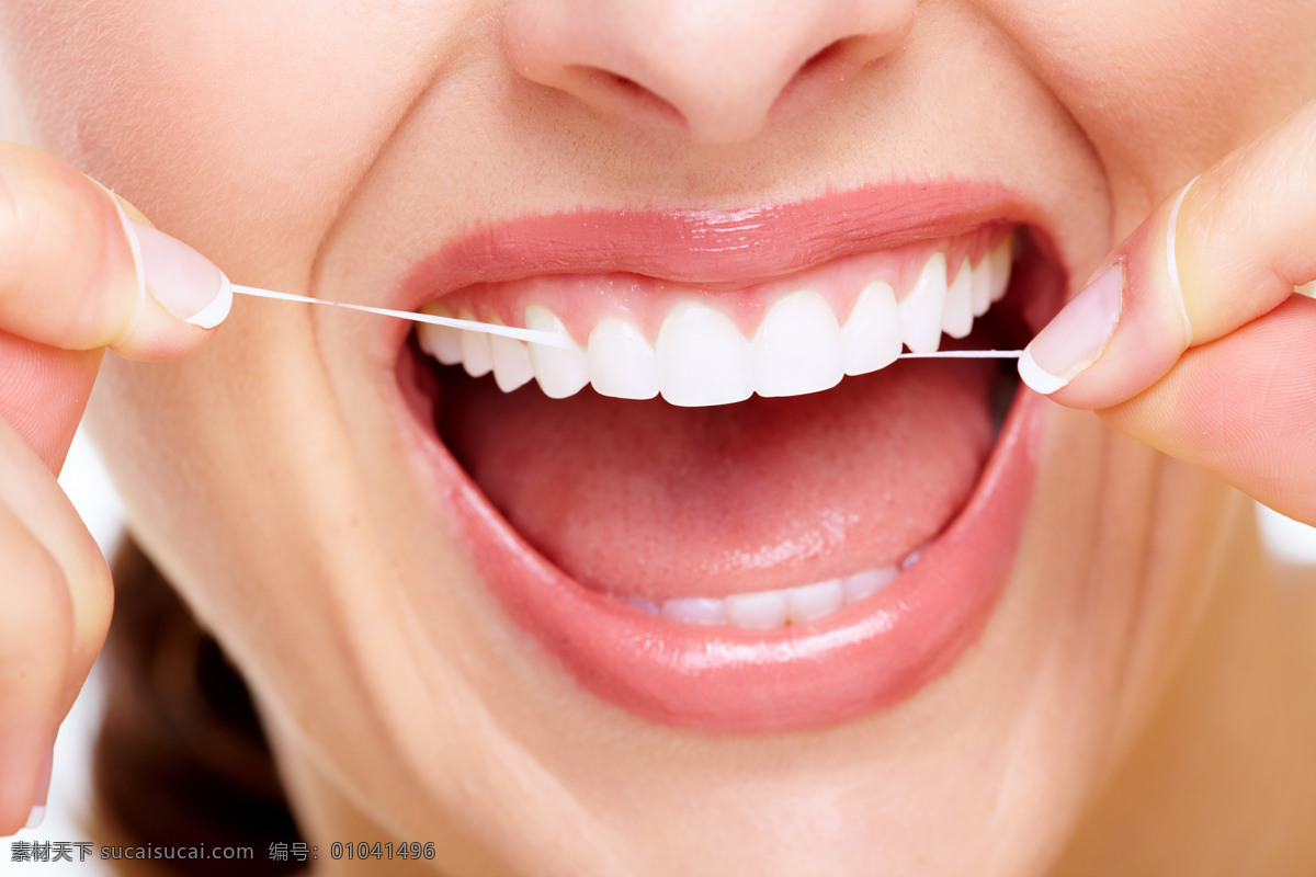 牙 线 剔牙 美女图片 牙线 护理牙齿 牙科 保护牙齿 健康美白牙齿 生活人物 医疗护理 现代科技